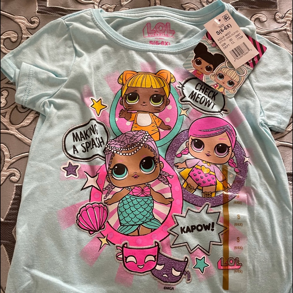 GIRLS LOL AQUA MIST SHIRT6-6X